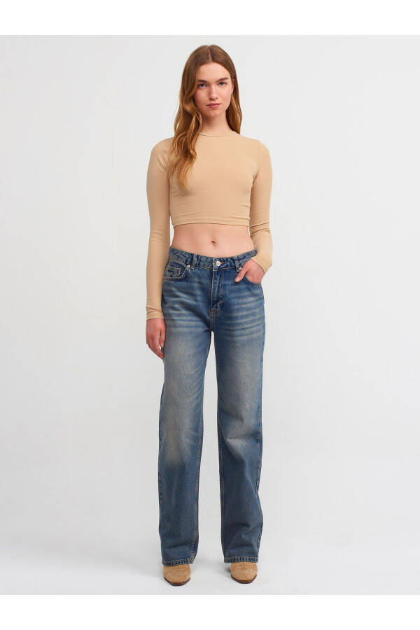 71417 Vintage Wide Leg Denim Pants - Tint - 13
