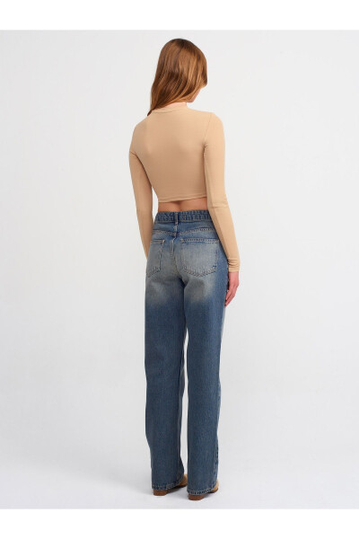 71417 Vintage Wide Leg Denim Pants - Tint - 14
