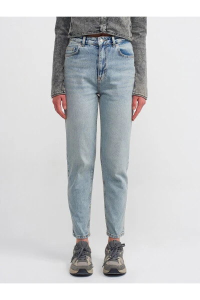 71419 Likralı Mom Denim Pantolon-tint - 11