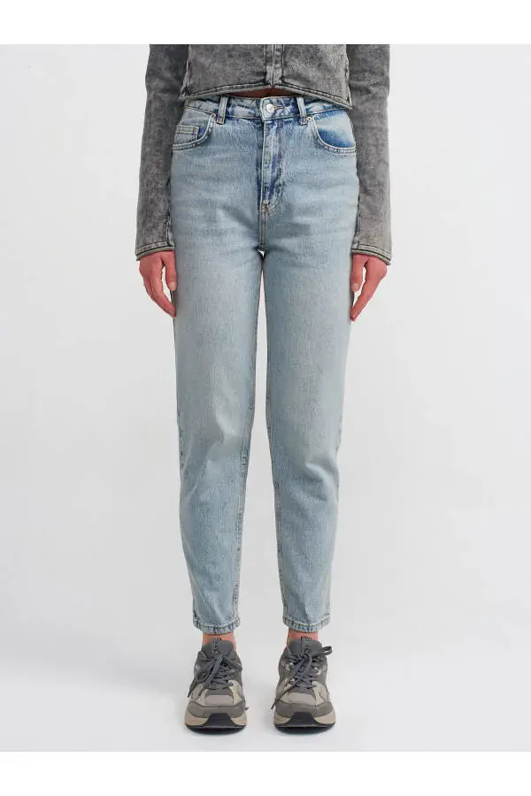 71419 Likralı Mom Denim Pantolon-tint - 7