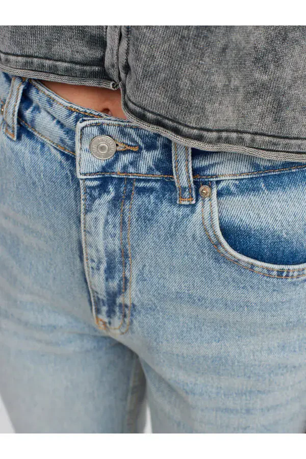 71419 Likralı Mom Denim Pantolon-tint - 4