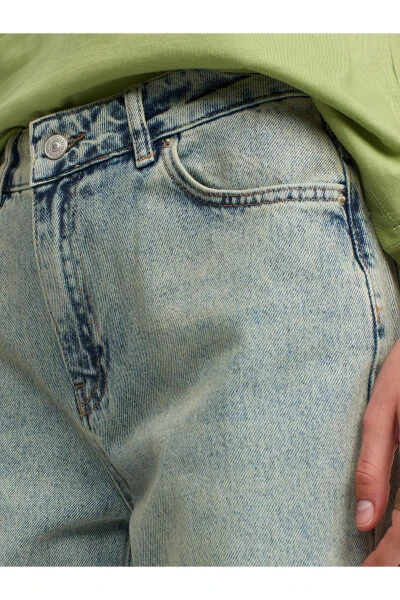 71425 Kar Yıkama Düşük Bel Wideleg Denim Pantolon-Tint - 11