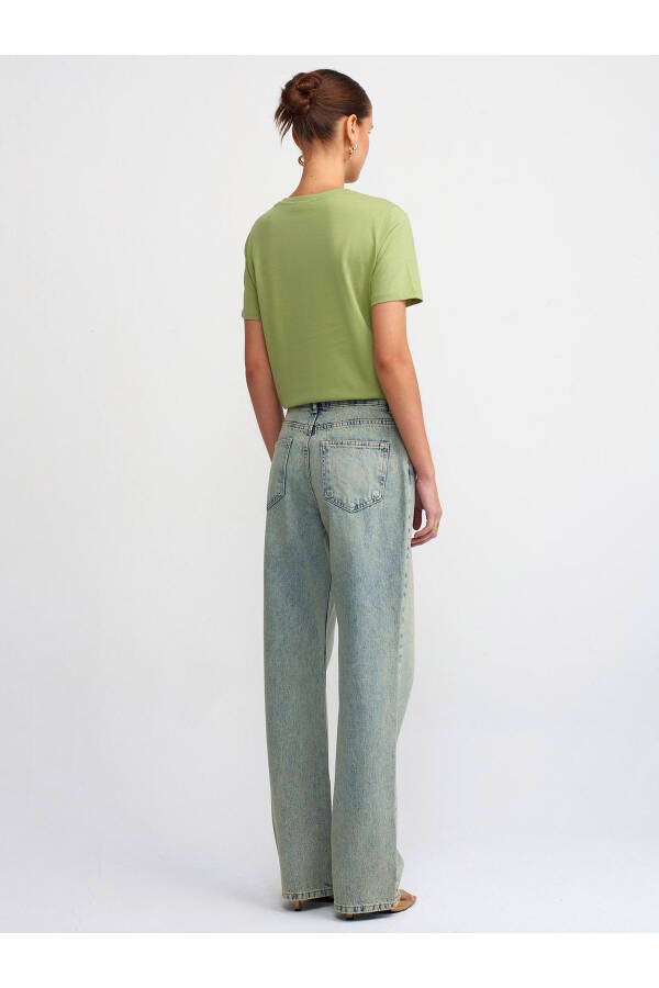71425 Snow Wash Low Rise Wideleg Denim Pants-Tint - 10