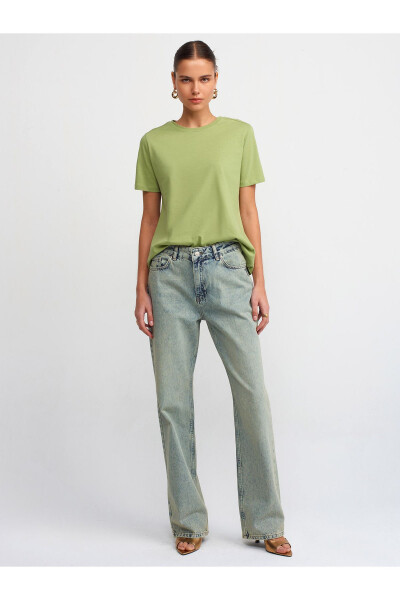 71425 Snow Wash Low Rise Wideleg Denim Pants-Tint - 5