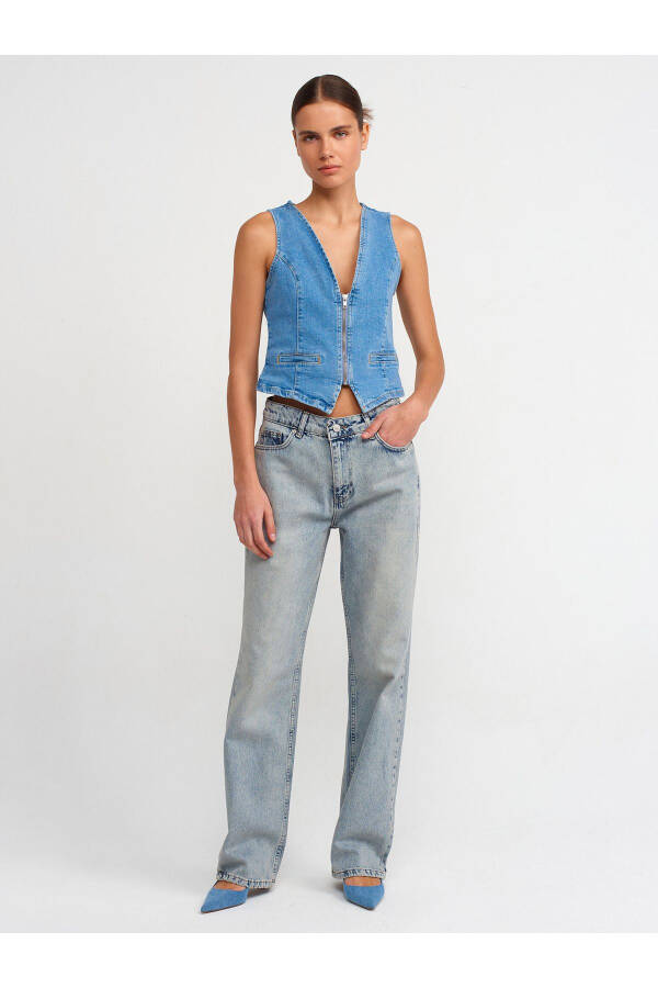71426 Low Rise Snow Wash Denim Pants-Tint - 1