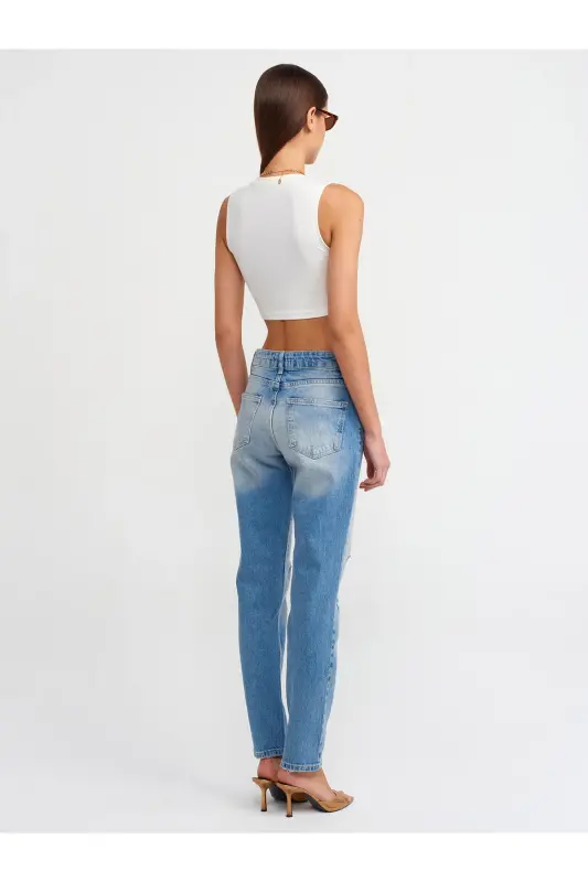 71440 Джинсы Comfort Likra Denim с низкой посадкой - синие - Синий - 2