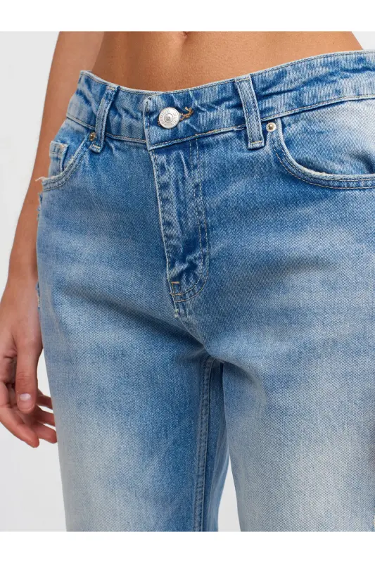 71440 Low Waist Comfort Lycra Denim Pants-blue-Blue - 4