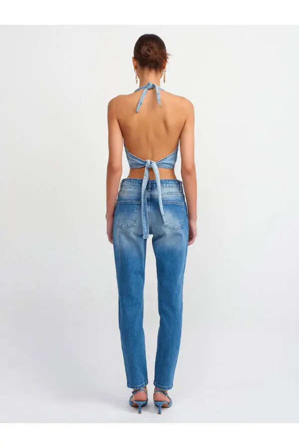 71440 Pastki bellik Comfort Likra Denim Shimim - Qorong'i Ko'k - 9