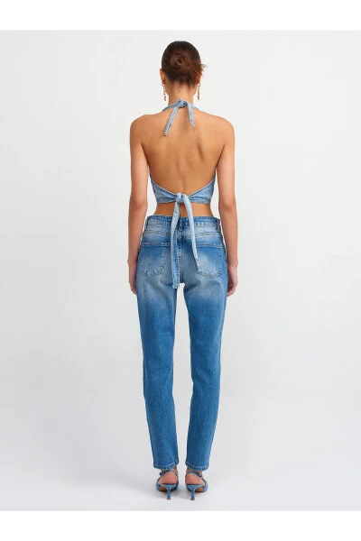 71440 Pastki bellik Comfort Likra Denim Shimim - Qorong'i Ko'k - 6