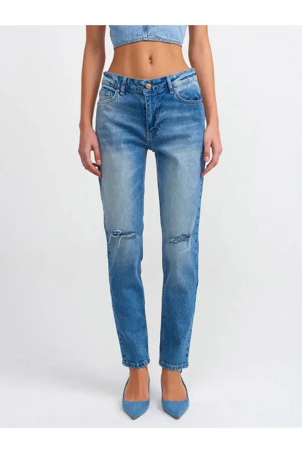 71440 Pastki bellik Comfort Likra Denim Shimim - Qorong'i Ko'k - 7