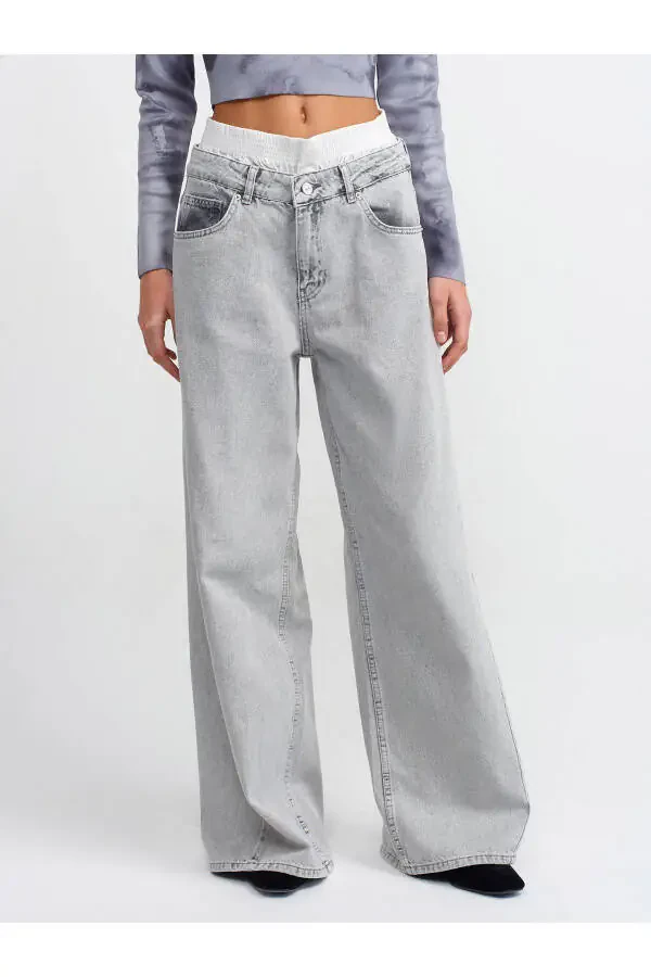 71451 Boxer Detail Grey Denim Pants-Grey - 15