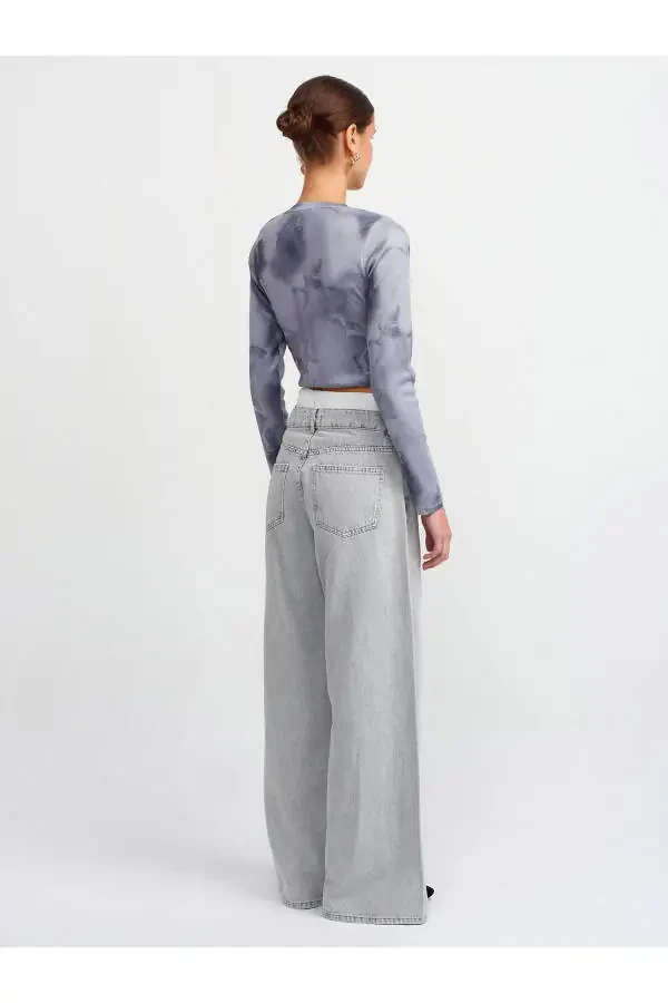 71451 Boxer Detail Grey Denim Pants-Grey - 6