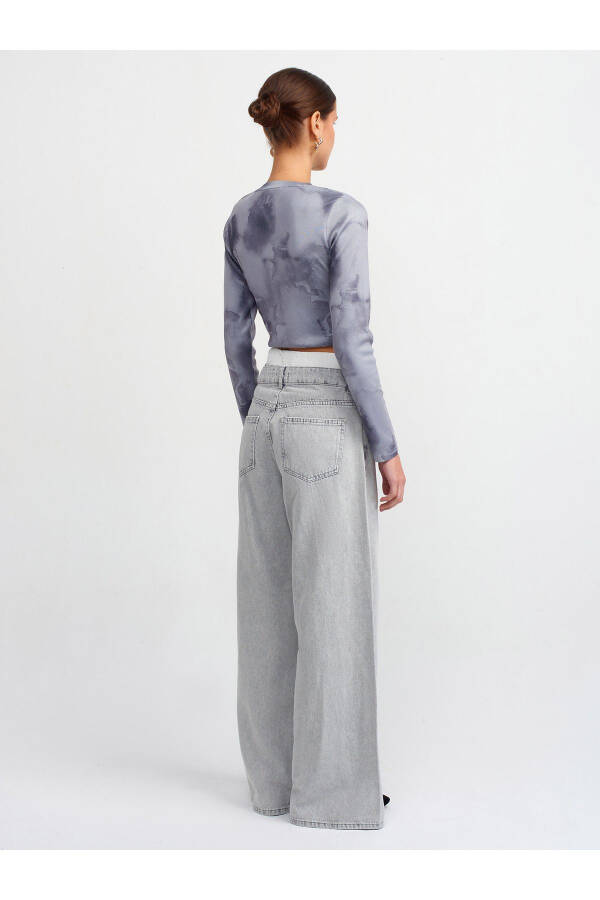 71451 Boxer Detail Grey Denim Pants-Grey - 14