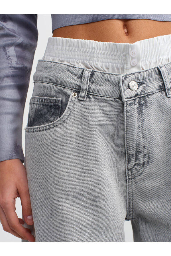 71451 Boxer Detail Grey Denim Pants-Grey - 11
