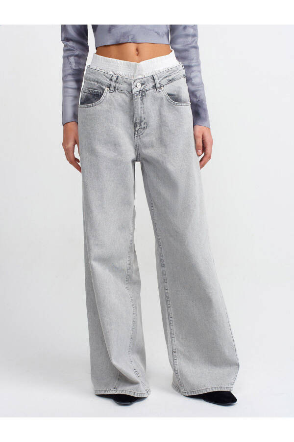 71451 Boxer Detail Grey Denim Pants-Grey - 7