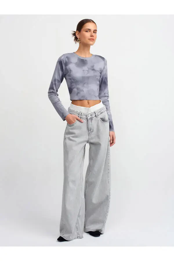 71451 Boxer Detaylı Gri Denim Pantolon-Gri - 9