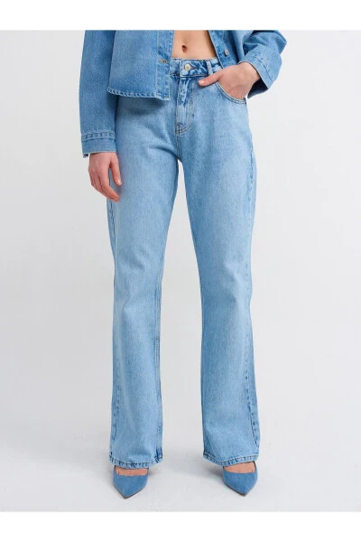 71463 Low Waist Flare Denim Pants - Blue - 7