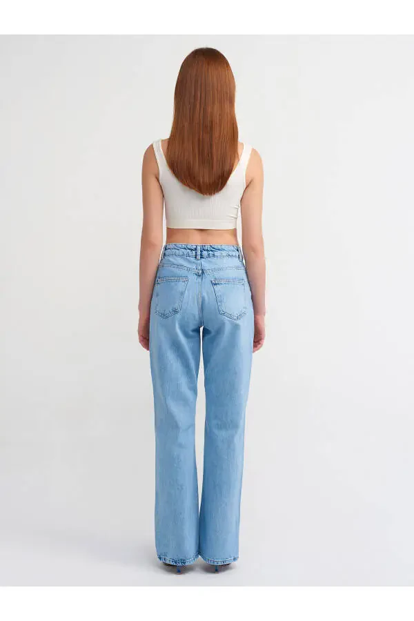 71463 Low Waist Flare Denim Pants - Blue - 2
