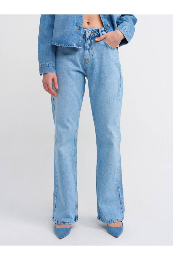 71463 Low Waist Flare Denim Pants - Blue - 12