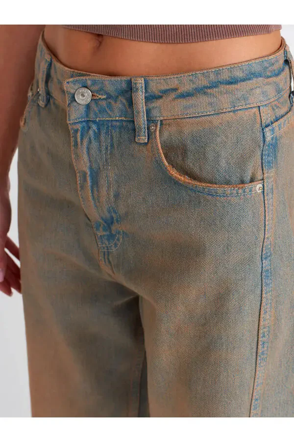 71464 Front Panel Baggy Denim Pants-Tint - 8