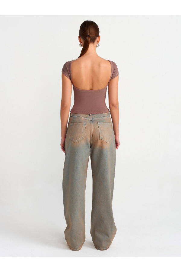 71464 Front Panel Baggy Denim Pants-Tint - 10