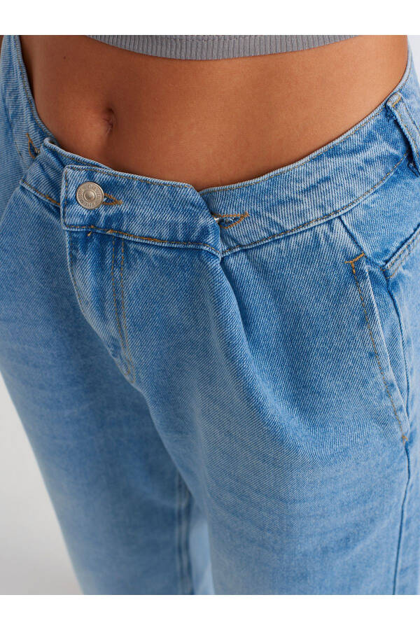 71495 Adjustable Belt Denim Shorts-Blue - 8