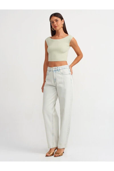 71505 Light Color Balloon Denim Pants - Light Blue - 14