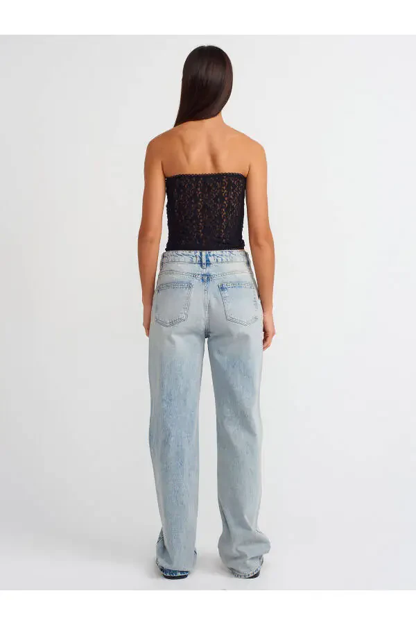 71512 Qor yuvish to'g'ri denim shimi - Tint - 14