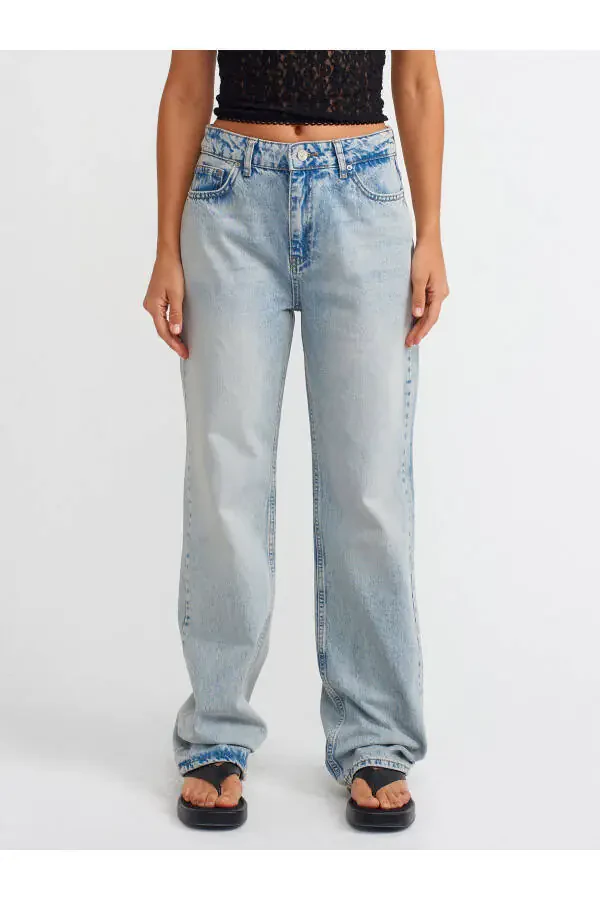 71512 Qor yuvish to'g'ri denim shimi - Tint - 15