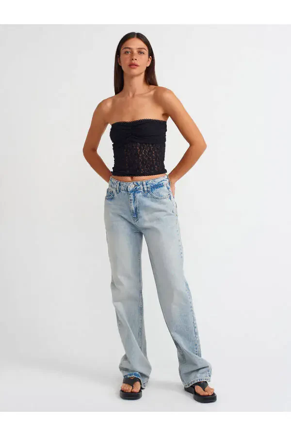 71512 Qor yuvish to'g'ri denim shimi - Tint - 1