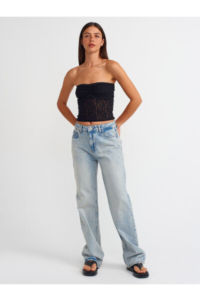 71512 Snow Wash Straight Denim Pants-Tint - 13