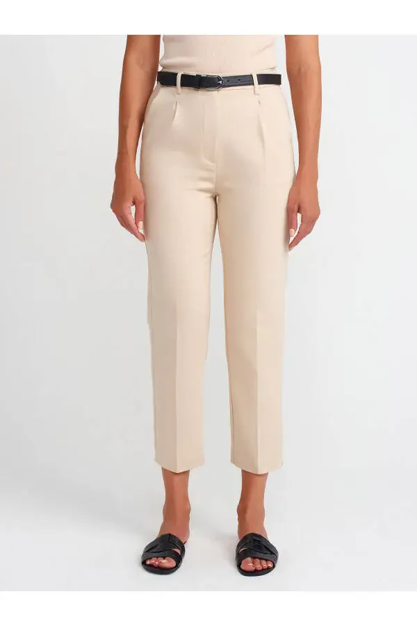 71521 Belted Smart Trousers-Stone - 7