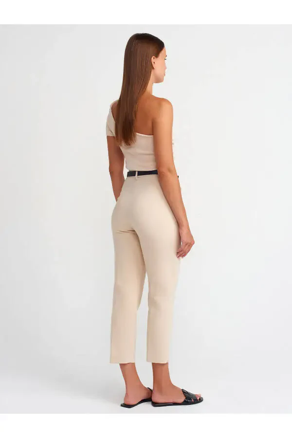 71521 Belted Smart Trousers-Stone - 2