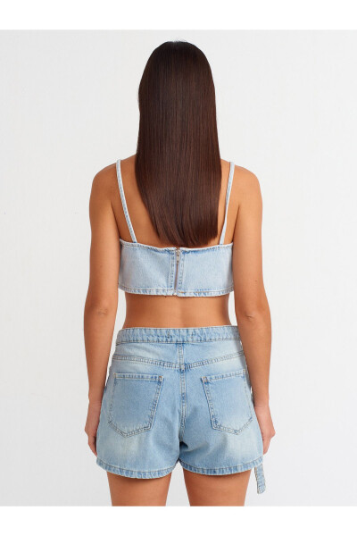 71673 Kamar Uchi Uzoq Denim Shorts Yubka - Movi - DILVIN (1)