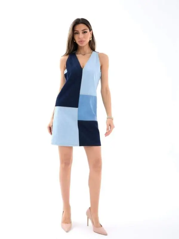 7385 DENIM DRESS-BLUE - BÜYÜKBEDENIZ