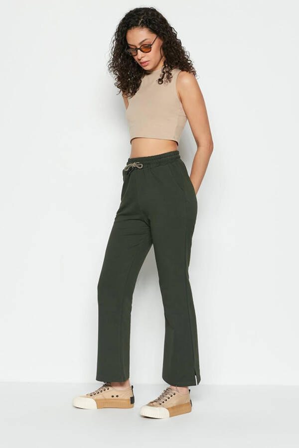 741 Khaki Jogger Pants with Spanish Leg - 9