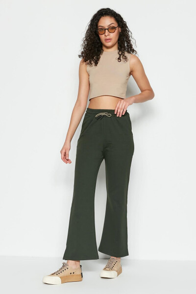 741 Khaki Jogger Pants with Spanish Leg - 10