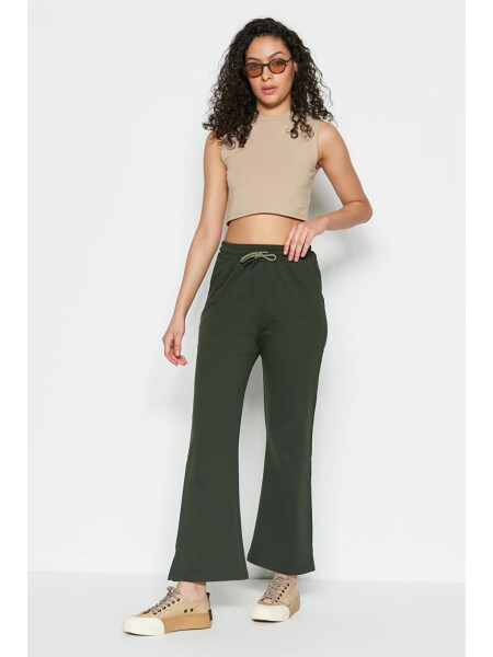 741 Khaki Jogger Pants with Spanish Leg - 6