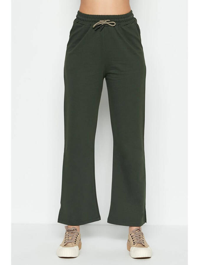 741 Khaki Jogger Pants with Spanish Leg - 7