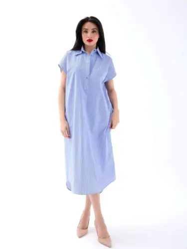 7450 DRESS-BLUE WHITE STRIPED - 1