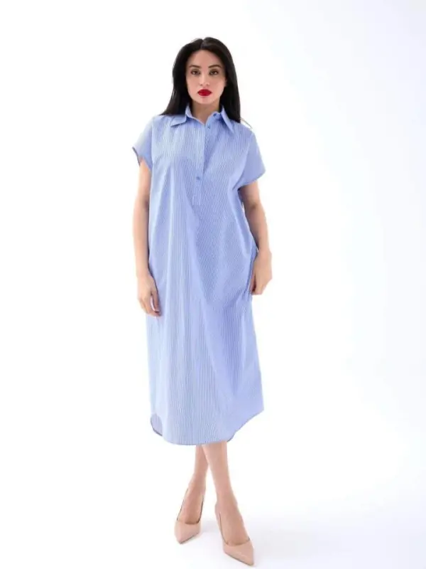 7450 DRESS-BLUE WHITE STRIPED - 1