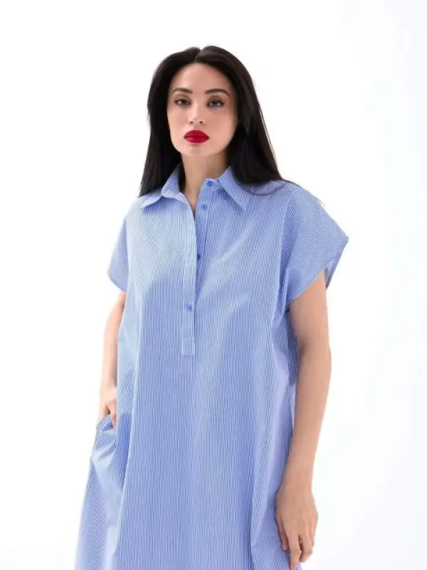 7450 DRESS-BLUE WHITE STRIPED - 3