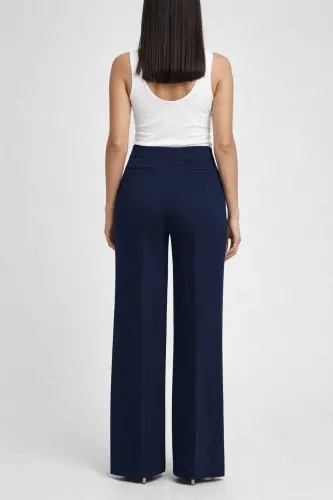 7512 Bol Paça Krep Pantolon Bitti-Lacivert - 4