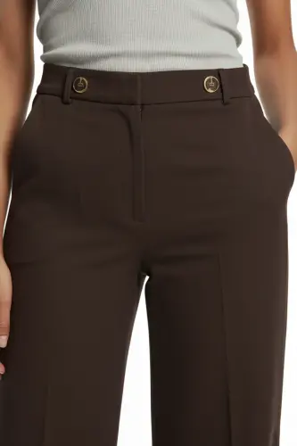 7512 Bol Paça Krep Pantolon-Kahverengi - 3