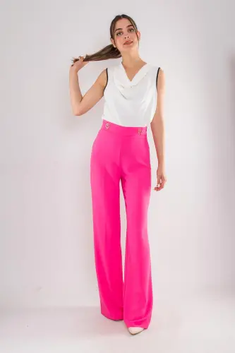 7512 Wide Leg Crepe Pants-PINK - AYHAN (1)