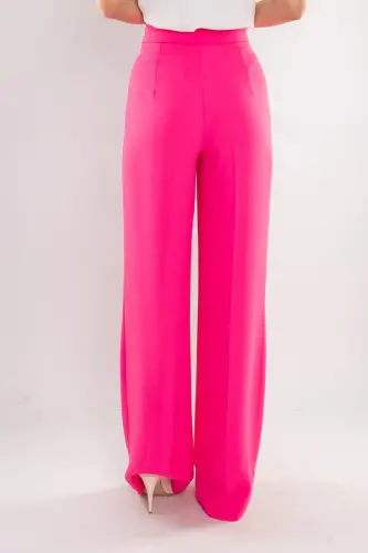 7512 Wide Leg Crepe Pants-PINK - 4