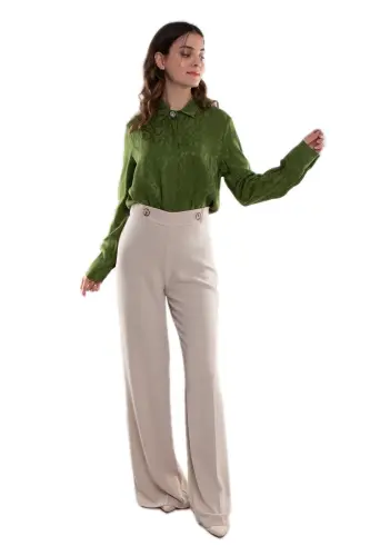 7512 Wide Leg Crepe Trousers - 1