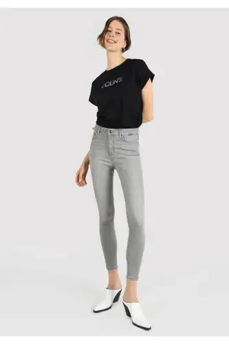 759 Lara Süper Slim Fit Normal Bel Dar Paça Kadın Pantolon - 3