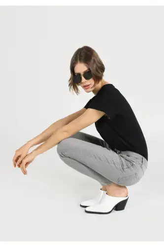 759 Lara Süper Slim Fit Normal Bel Dar Paça Kadın Pantolon - 4