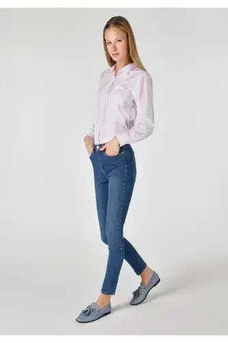 759 Lara Mid Rise Skinny Super Slim Fit Blue Women's Jeans - 3